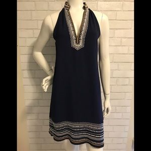 THML Navy tunic dress with white &yellow trim